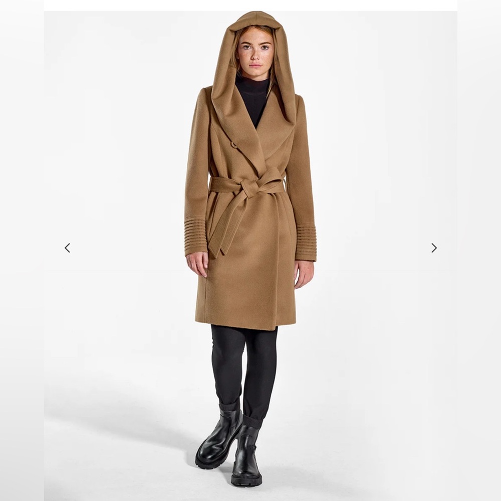Sentaler baby alpaca coat. Small. Camel/Tan